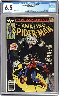 Buy Amazing Spider-Man 194D Direct Variant CGC 6.5 1979 4304073007 1st Black Cat • 209.11£