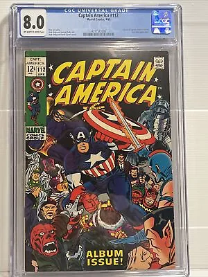 Buy Captain America #112 CGC 8.0 SILVER AGE Stan Lee Jack Kirby 1969 • 142.27£