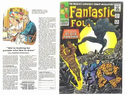 Buy Facsimile Reprint Covers Only To FANTASTIC FOUR #52 - 1966 - The Black Panther • 19.99£