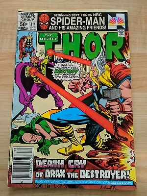 Buy THE MIGHTY THOR #314 By Marvel Comics (1981) Moondragon, Drax The Destroyer • 3.17£