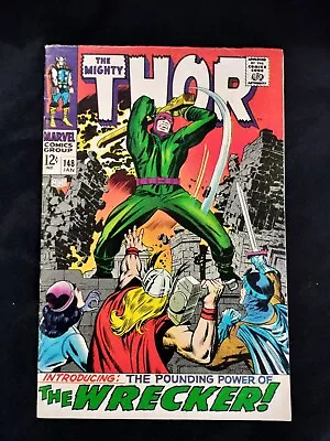 Buy 1968 Marvel Mighty THOR #148 KEY ORIGIN OF BLACK BOLT 1ST WRECKER KIRBY ART VG+ • 26.51£