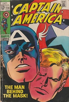 Buy Captain America #114 (1969)  The Man Behind The Mask!” John Romita Sr. Cover • 49£