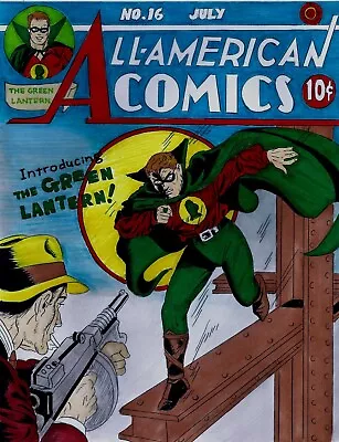 Buy All American # 16 Cover Recreation 1st Green Lantern Original Comic Color Art • 159.32£