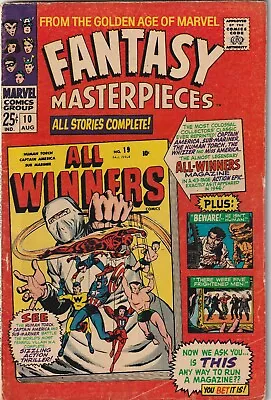 Buy FANTASY MASTERPIECES #10 (Aug 1967, Marvel) 1st ALL WINNERS SQUAD SUB MARINER • 3.99£