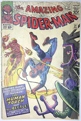 Buy Amazing Spider-Man #21 Beetle Appearance Marvel Comics (1965) • 129.95£