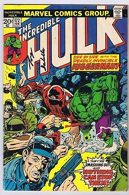 Buy Incredible Hulk #172 FR Signed W/COA Tony Isabella Juggernaut 1974 Marvel Comics • 37.94£