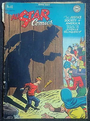 Buy All Star Comics #40 🔥GOOD RARE JUSTICE SOCIETY OF AMERICA🔥 1948 Wonder Woman • 303.02£