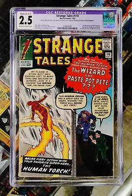 Buy Strange Tales #110 CGC 2.5 Restored 1st App Of Doctor Strange Marvel 1963 Comic • 1,087.09£