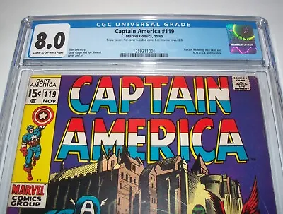 Buy Not Double Cover But Triple Cover Captain America #119 CGC 8.0 From Nov. 1969 • 723.14£
