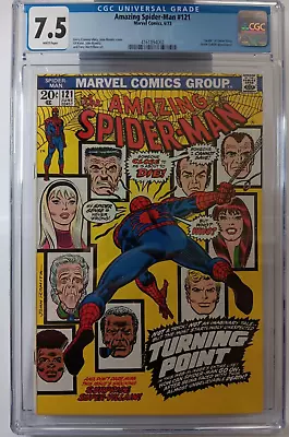 Buy Amazing Spiderman # 121 Marvel Comics, 6/1973 CGC 7.5 White Pages • 467.72£