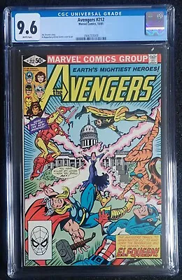 Buy Avengers #212 ⚡ CGC 9.6 WHITE PAGES ⚡ 1981 Thor Iron Man Captain America • 46.79£