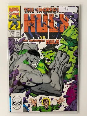 Buy Incredible Hulk #376 NM 9.4! Grey Vs Green Hulk Battle! • 16.09£