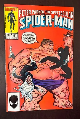 Buy SPECTACULAR SPIDER-MAN #91 (Marvel Comics 1984) -- Black Costume Cover -- VF • 5.04£