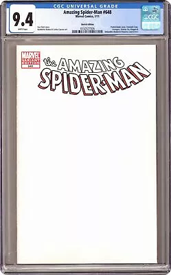 Buy Amazing Spider-Man #648G Blank Variant CGC 9.4 2011 4332527006 • 74.89£