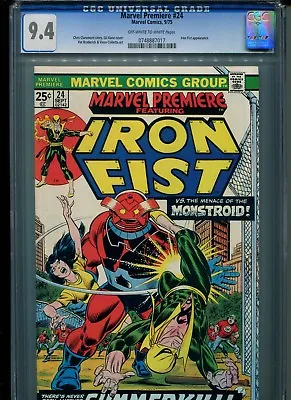 Buy Marvel Premiere #24 CGC 9.4 (1975) Iron Fist Gil Kane & John Romita Cover • 98.97£