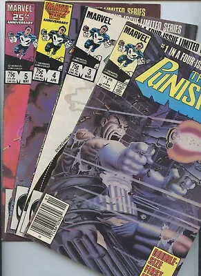 Buy Punisher Limited Series #1, 3, 4, 5 1986 (VG 4.0)(4 Book Set) • 60.19£