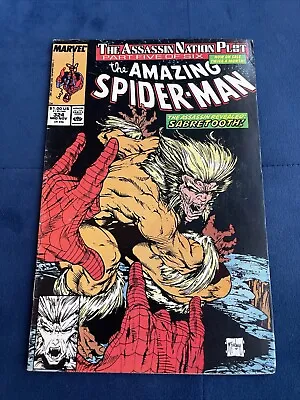 Buy AMAZING SPIDER-MAN # 324 (SABRETOOTH App. Todd McFarlane Cvr. NOV 1989) VG/FN • 9.99£
