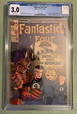 Buy Fantastic Four 45 First Appearance Inhumans Black Bolt  Lockjaw 1965 CGC 3.0 OW • 118.59£