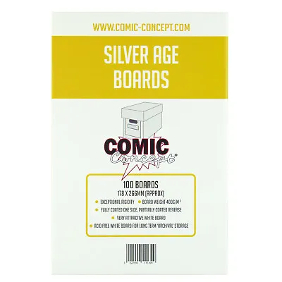 Buy Comic Concept Acid Free Comic Backing Boards -- SILVER Size -- Great Value!! • 6.99£