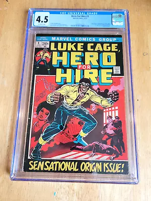 Buy Hero For Hire  #1 *cgc 4.5* Origin & 1st App Of Luke Cage 1972 • 153.67£
