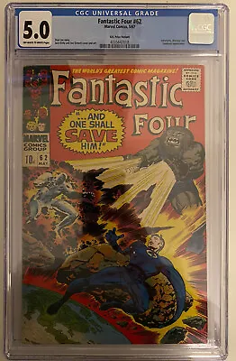 Buy Marvel Comics Fantastic Four #62 1967 1st Appearance Blastaar Silver Age CGC 5.0 • 99.99£