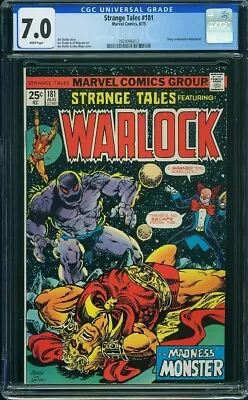 Buy STRANGE TALES #181 CGC 7.0 WP 1975 Marvel (1st Full App Of Gamora) (Warlock) • 43.38£