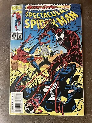 Buy Spectacular Spider-Man 202 - Maximum Carnage Part 9.Black Cat App.1993 Good Cond • 11.94£