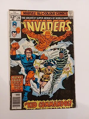 Buy MARVEL COMICS THE INVADERS 28. 1978 1st APPEARANCE OF KID COMMANDOS. BUCKY, TORO • 2.50£