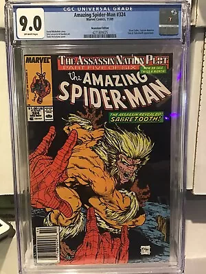 Buy Amazing Spiderman #324 CGC 9.0 🔥🔥🔥 Sabertooth Appearance 💎💎 • 31.67£