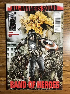 Buy All-winners Squad Band Of Heroes 1 Extremely Rare Newsstand Variant Marvel 2011 • 31.73£