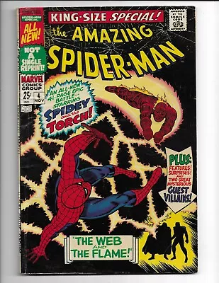 Buy Amazing Spider-man Annual 4 - Vg+ 4.5 - Human Torch - Mysterio - Wizard (1967) • 34.38£
