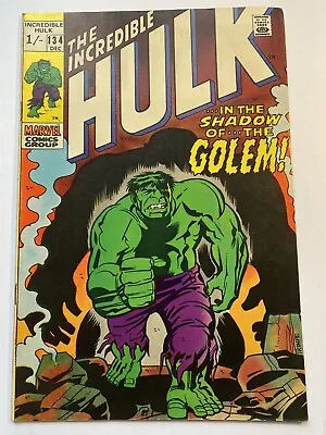 Buy INCREDIBLE HULK, THE #134 Silver Age Marvel 1970 VF UK Price High Grade • 19.95£