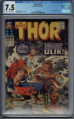 Buy Cgc 7.5 Thor #137 1st Appearance Ulik The Troll Jack Kirby Art  • 111.92£