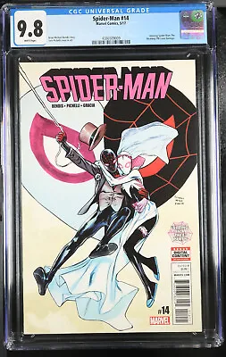 Buy Spider-Man #14 CGC 9.8 Miles Morales Spider-Gwen Wedding 13 2017 1 Marvel Comic • 199.16£