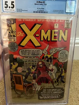 Buy Marvel Comics,  X-Men #2  Key Issue, CGC Graded 5.5, Silver Age Comic 1963 • 1,250£