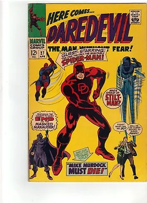 Buy DAREDEVIL 27= SPIDER-MAN STAN LEE GENE COLAN STILT-MAN MARVEL 1967=Fine • 46.65£