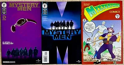 Buy Three Mystery Men Comics: No. 3 + Movie Adaptation #1 #2, Dark Horse Comics 1999 • 15£