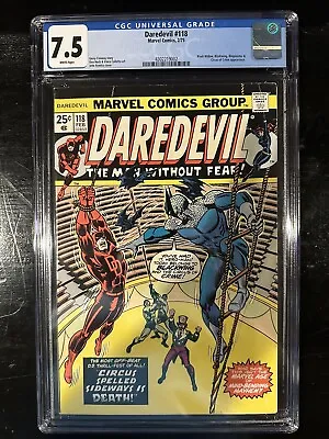 Buy Daredevil #118 CGC 7.5 (Marvel 1975)  WP!  Black Widow, Blackwing & Ringmaster! • 43.48£