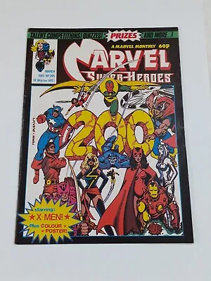 Buy Marvel Super-Heroes 395 Monthly UK X-Men, Avengers 200. Poster Intact • 25£