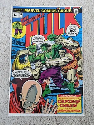 Buy The Incredible Hulk #164 - Marvel Comics - UK Variant June 1973 FN 6.0 • 12.50£