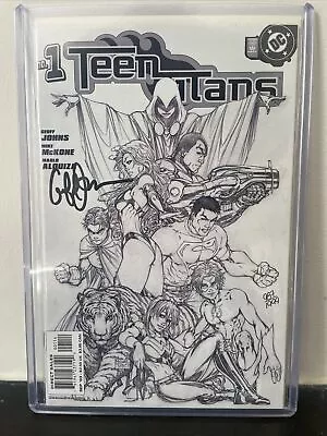 Buy Teen Titans # 1 : Michael Turner Sketch Cover Signed Geoff Johns 987/1999 COA • 40£