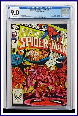 Buy Spectacular Spider-Man #69 CGC Graded 9.0 Marvel 1982 White Pages Comic Book. • 80.61£