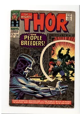 Buy Thor 134 VG/F People Breeders! Jack Kirby Cover 1966 • 55.33£