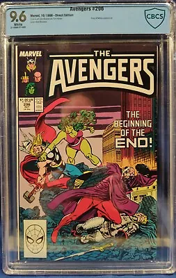 Buy Avengers #296 CBCS 9.6 Wp The Beginning Of The End  1988 Free Shipping • 99.29£
