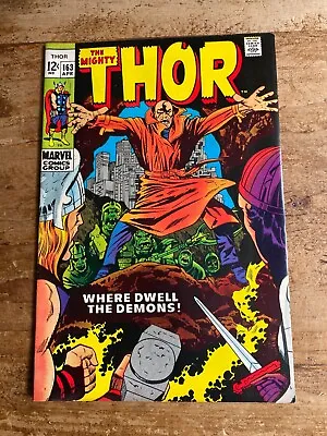 Buy Mighty Thor #163 Marvel Comics 1969 2nd Warlock HIM Cameo THOR Kirby Age P • 19.76£