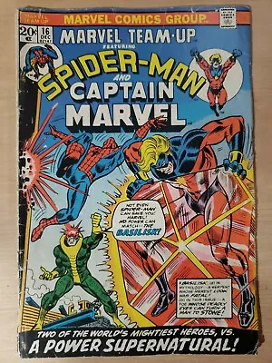 Buy Marvel Team-Up #16 (1973) Spider-Man And Captain Marvel 1st Appearance Baselisk • 6.42£