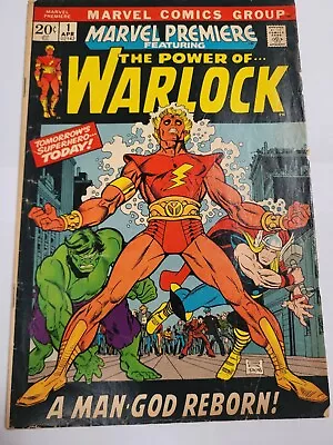 Buy MARVEL PREMIERE #1; FIRST WARLOCK, ORIGIN STORY (Marvel, 1972) • 40.03£