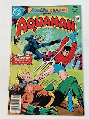 Buy Adventure Comics 452 NEWSSTAND DC Death Of Aquababy Killed By Black Manta 1977 • 43.97£