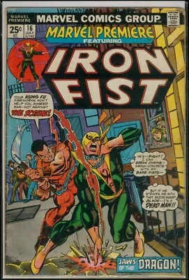Buy Marvel Comics MARVEL PREMIERE #16 IRON FIST Missing Marvel Value Stamp VG 4.0 • 3.96£