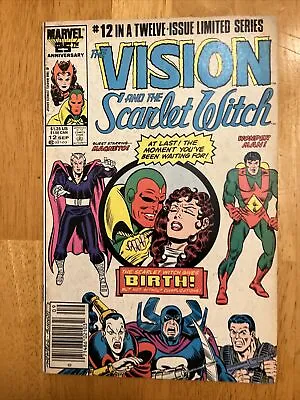 Buy Vision And The Scarlet Witch 12 NEWSSTAND 1st App Scarlet Witch's Twin Sons! • 10.24£